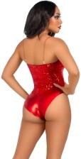 Karneval Halloween Body Pailletten rot