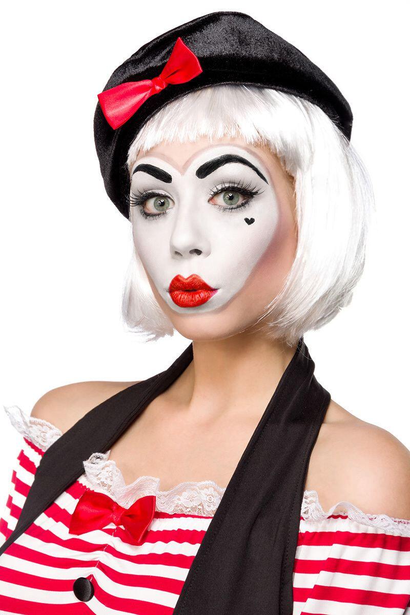 Karneval Damen Kostüm Clown Sexy Mime Faschingskram 0926