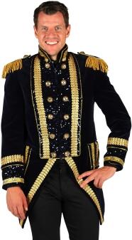 Thetru Karneval Herren Kostüm Jacke Frack Exellent blau