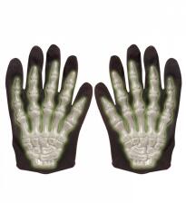 Karneval Halloween Skelett 3D Handschuhe Kinder nachtleuchtend