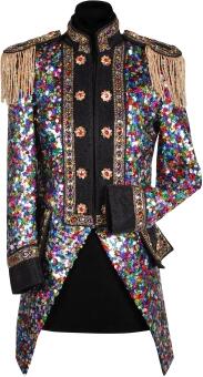 Thetru Karneval Damen Kostüm Jacke Pailletten bunt