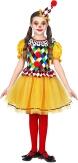 Karneval Mädchen Kostüm Clown gelb