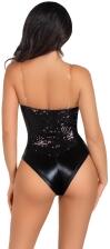 Karneval Halloween Body Pailletten schwarz